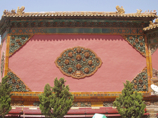 A painted wall in the Forbidden City.