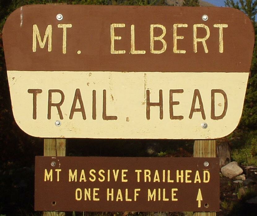 Mt. Elbert Trailhead parking lot sign