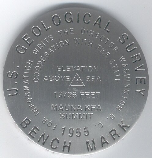Pewter replica of summit benchmark