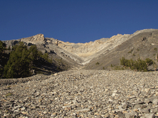 Looking up from Cedar Creek.