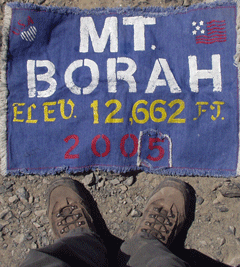 Borah Peak summit banner from the black pipe.