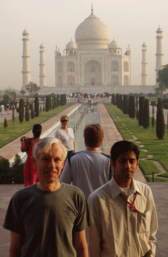 Taj Mahal at sunrise.