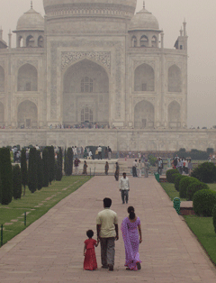 Taj Mahal at sunrise.