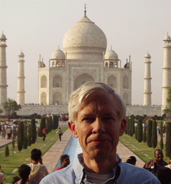 Taj Mahal at sunset.