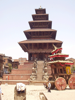 Pagoda style temple of Nyatapola, in royal residential quarter of Buhupatindra Malla. 