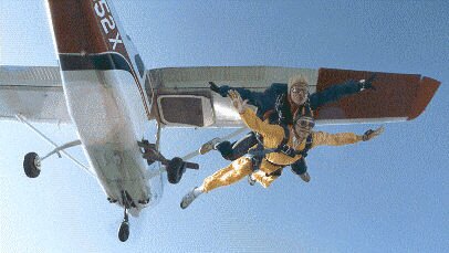 Just out of the plane, 10,500 ft over Hamton Airport. Instructor was Ken Neustel.